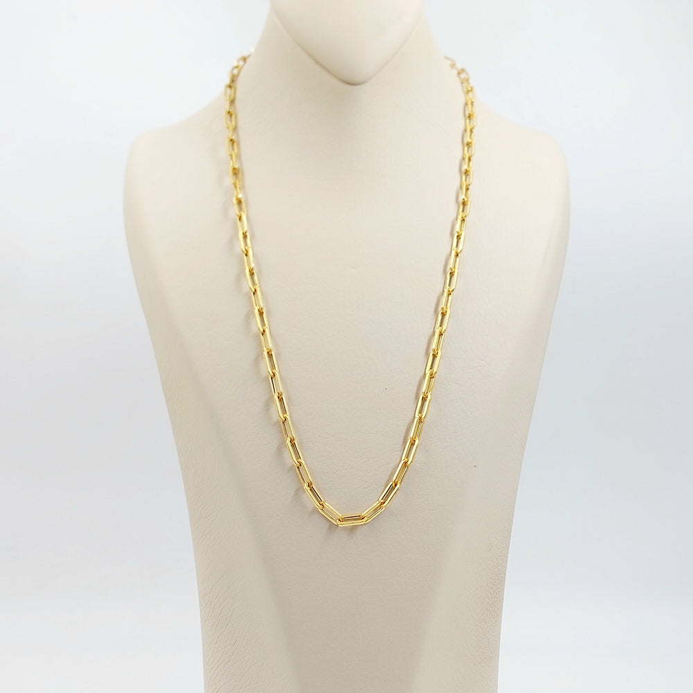Deluxe Paperclip Necklace Made of 21K Gold by Saeed Jewelry 