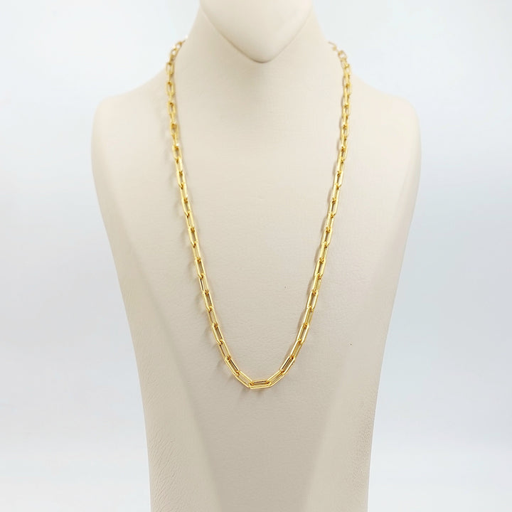 Deluxe Paperclip Necklace Made of 21K Gold by Saeed Jewelry 