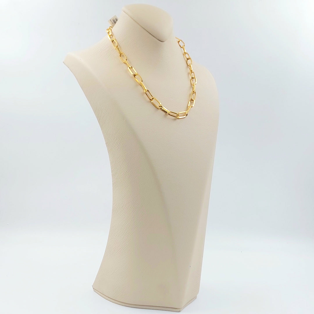 Deluxe Paperclip Necklace Made of 21K Gold by Saeed Jewelry 