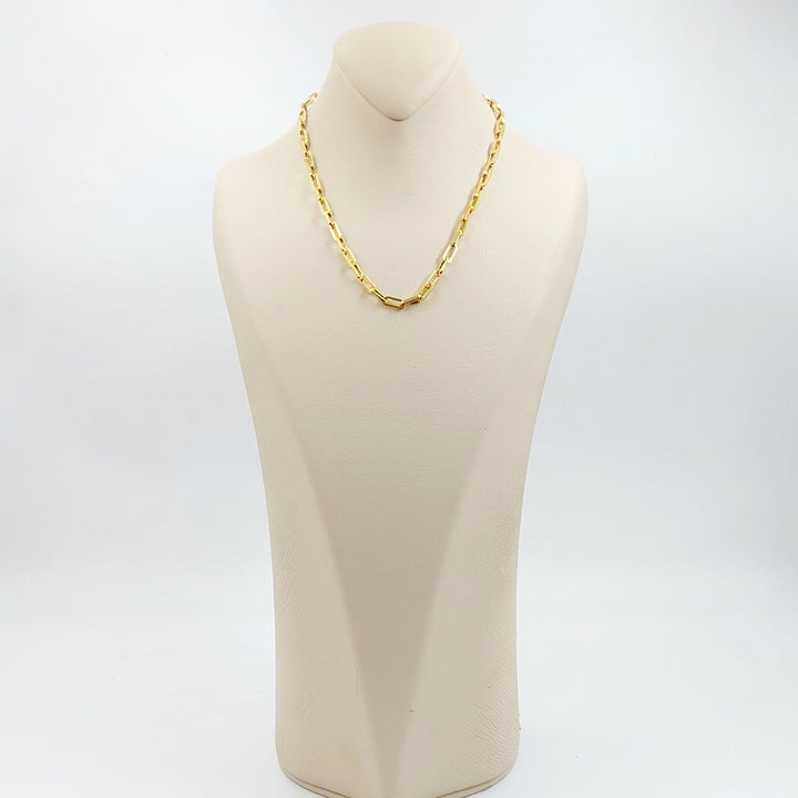 Deluxe Paperclip Necklace Made of 21K Gold by Saeed Jewelry 