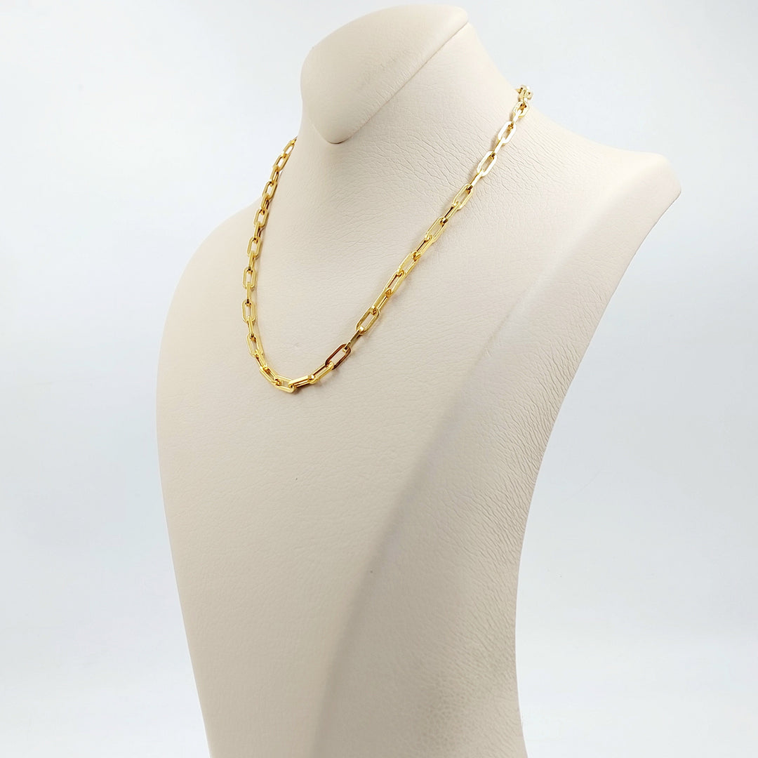 Deluxe Paperclip Necklace Made of 21K Gold by Saeed Jewelry 