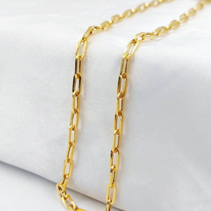 Deluxe Paperclip Necklace Made of 21K Gold by Saeed Jewelry 