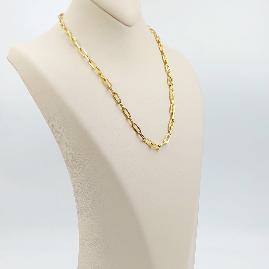 Deluxe Paperclip Necklace Made of 21K Gold by Saeed Jewelry 