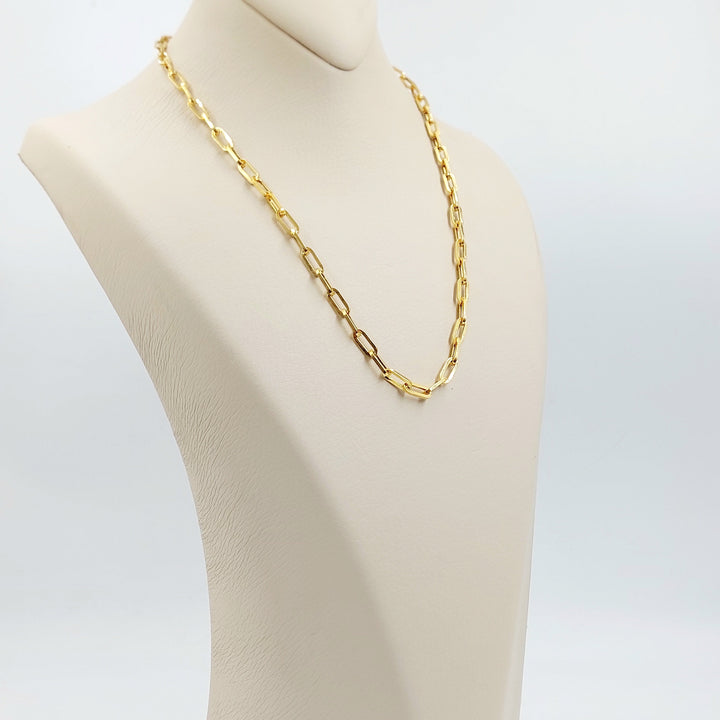 Deluxe Paperclip Necklace Made of 21K Gold by Saeed Jewelry 