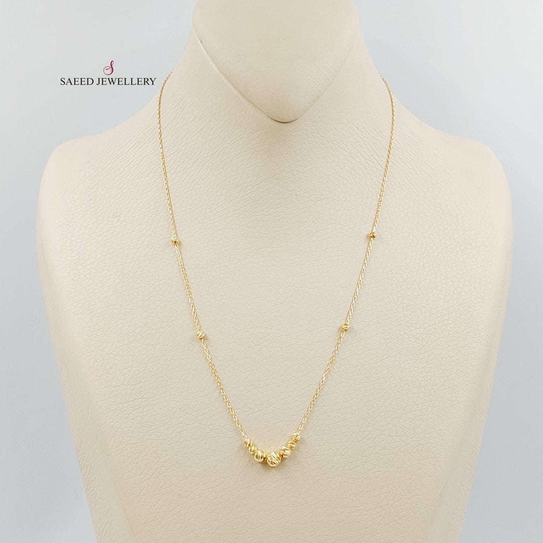 21K عقد طابات اكسترا-مجوهرات الشيخ سعيد-Saeed Jewelry 