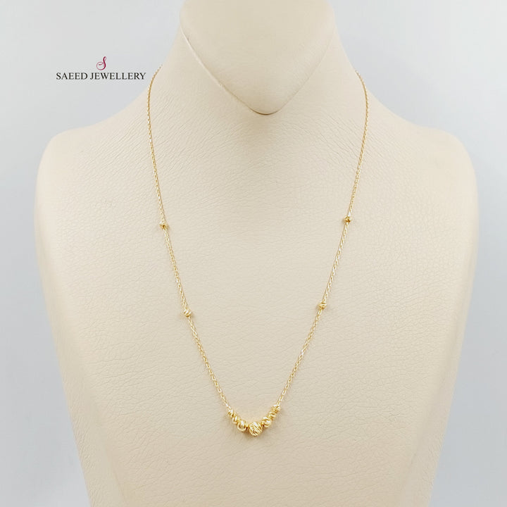 21K عقد طابات اكسترا-مجوهرات الشيخ سعيد-Saeed Jewelry 