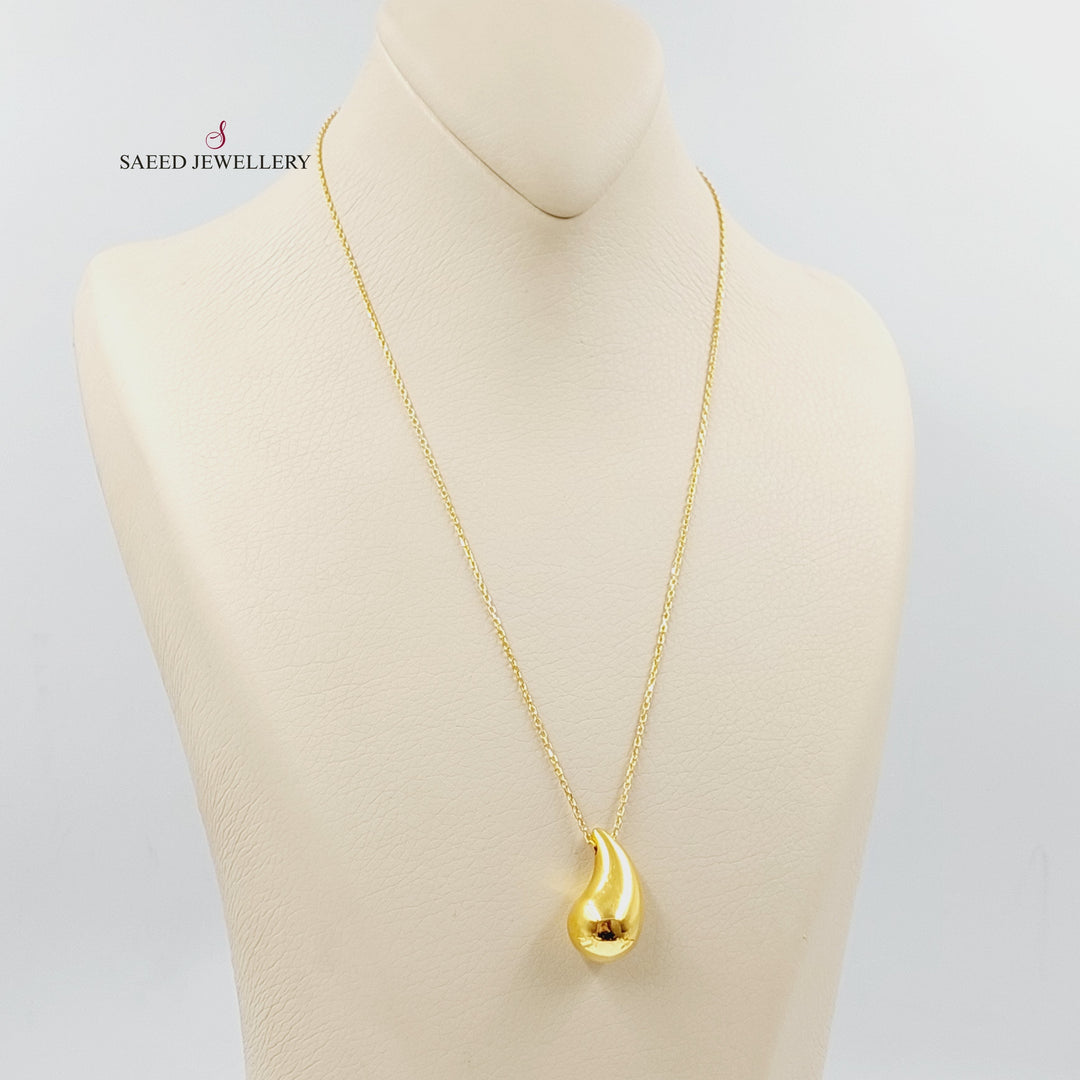 21K Gold Deluxe Almond Necklace by Saeed Jewelry - Image 3