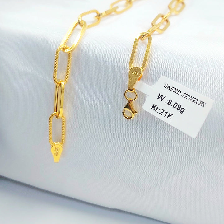 Deluxe Paperclip Necklace Made of 21K Gold by Saeed Jewelry 