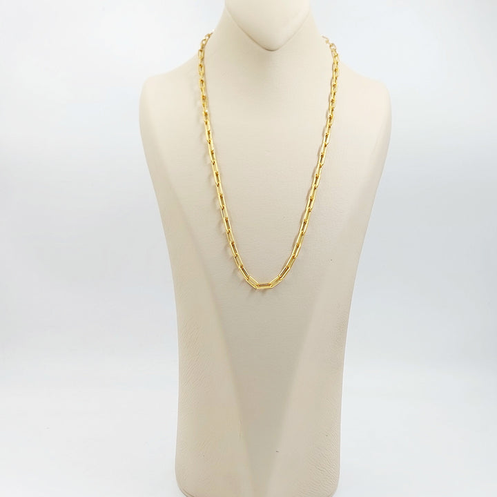 Deluxe Paperclip Necklace Made of 21K Gold by Saeed Jewelry 