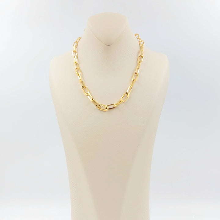 Deluxe Paperclip Necklace Made of 21K Gold by Saeed Jewelry 