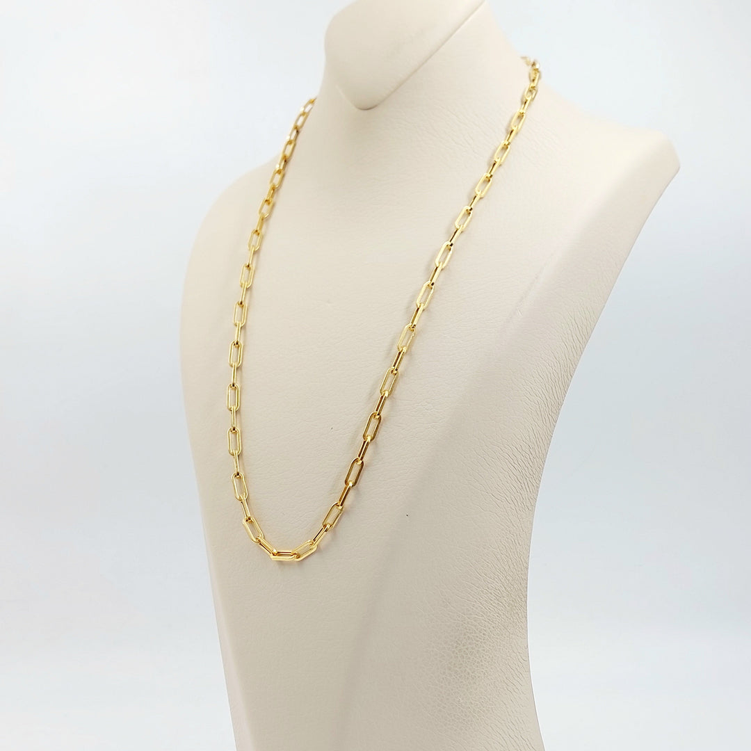 Deluxe Paperclip Necklace Made of 21K Gold by Saeed Jewelry 