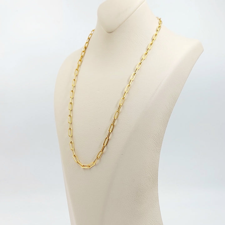 Deluxe Paperclip Necklace Made of 21K Gold by Saeed Jewelry 