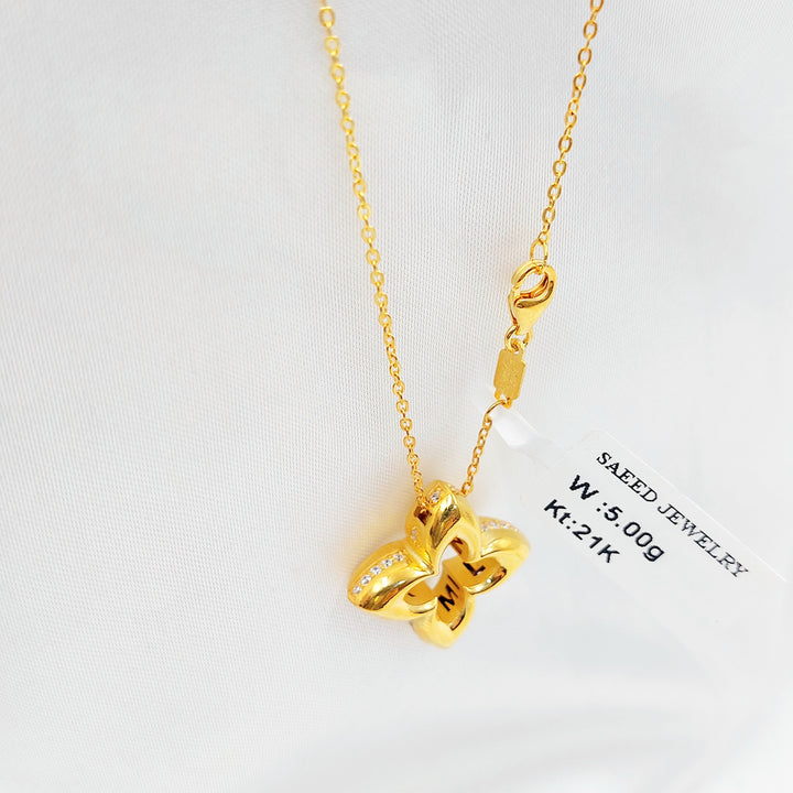 Deluxe Rose Necklace Made of 21K Gold by Saeed Jewelry 