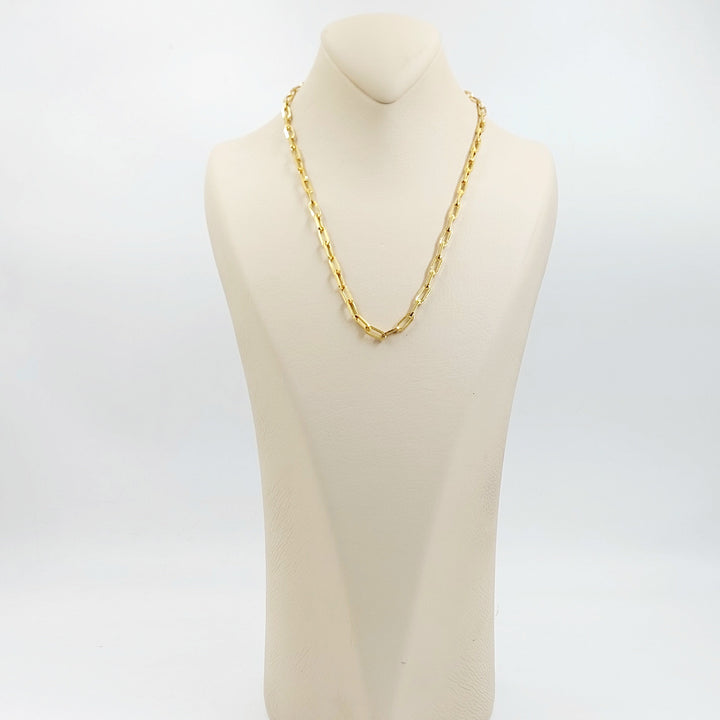 Deluxe Paperclip Necklace Made of 21K Gold by Saeed Jewelry 