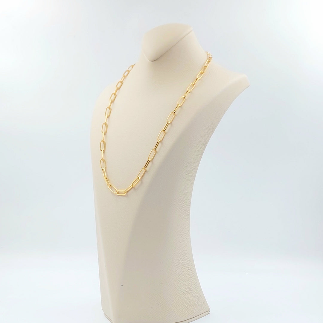 Deluxe Paperclip Necklace Made of 21K Gold by Saeed Jewelry 