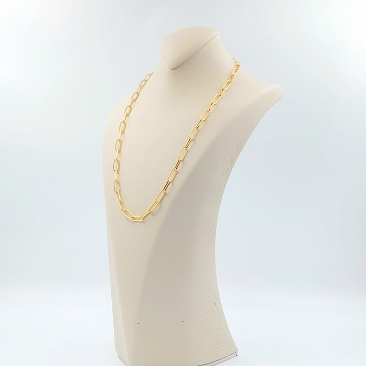 Deluxe Paperclip Necklace Made of 21K Gold by Saeed Jewelry 