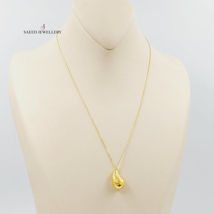 21K Gold Deluxe Almond Necklace by Saeed Jewelry - Image 3