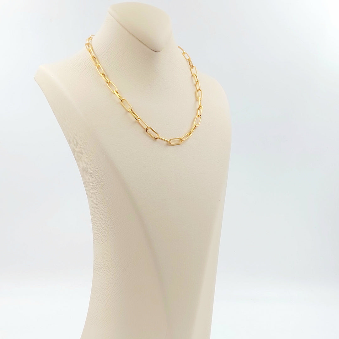 Deluxe Paperclip Necklace Made of 21K Gold by Saeed Jewelry 