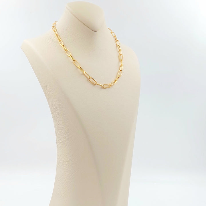Deluxe Paperclip Necklace Made of 21K Gold by Saeed Jewelry 