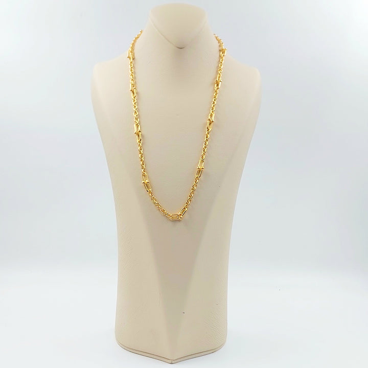 Deluxe Paperclip Necklace Made of 21K Gold by Saeed Jewelry 