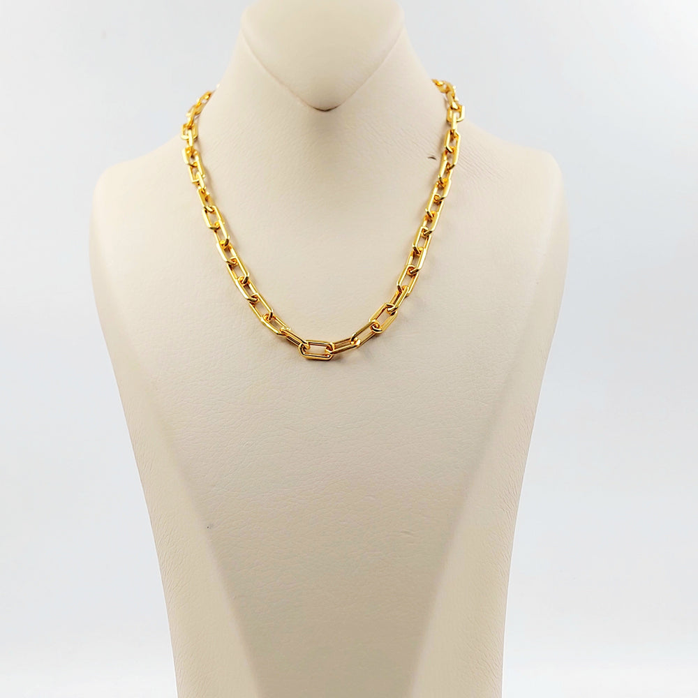 Deluxe Paperclip Necklace Made of 21K Gold by Saeed Jewelry 