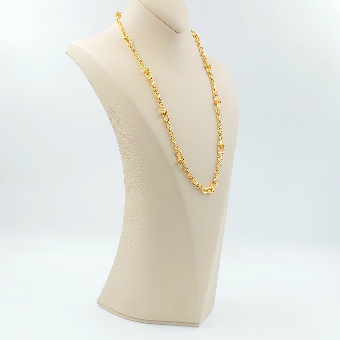 Deluxe Paperclip Necklace Made of 21K Gold by Saeed Jewelry 