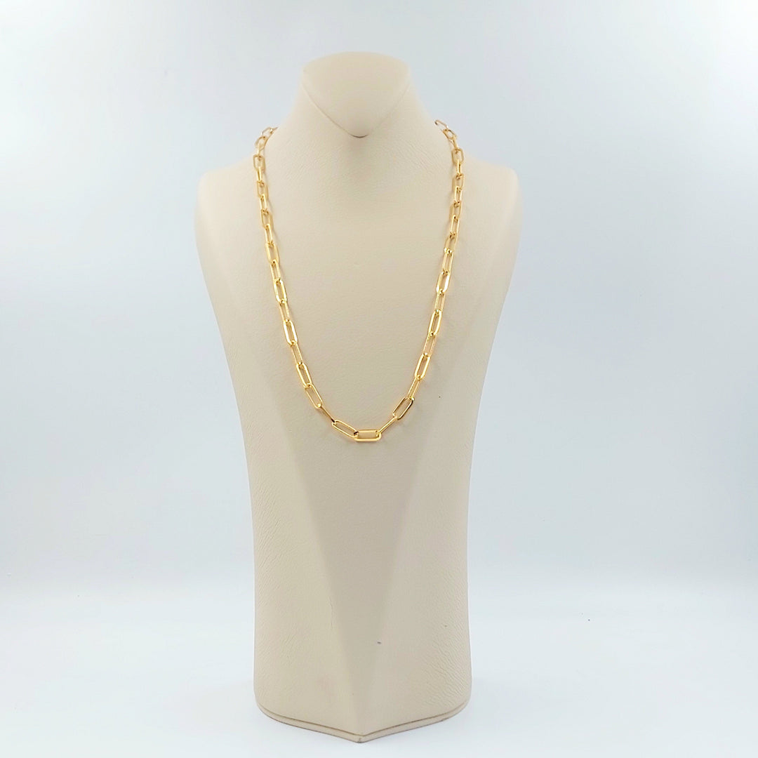 Deluxe Paperclip Necklace Made of 21K Gold by Saeed Jewelry 