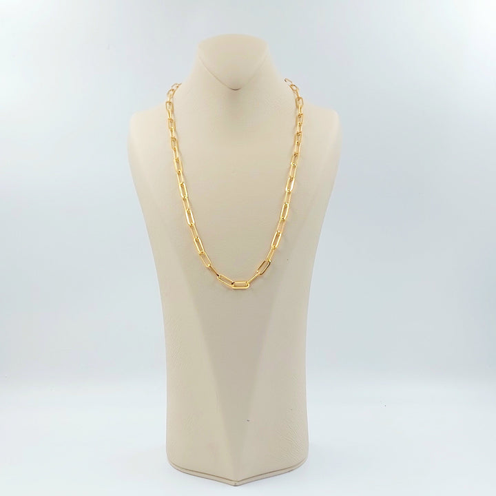 Deluxe Paperclip Necklace Made of 21K Gold by Saeed Jewelry 