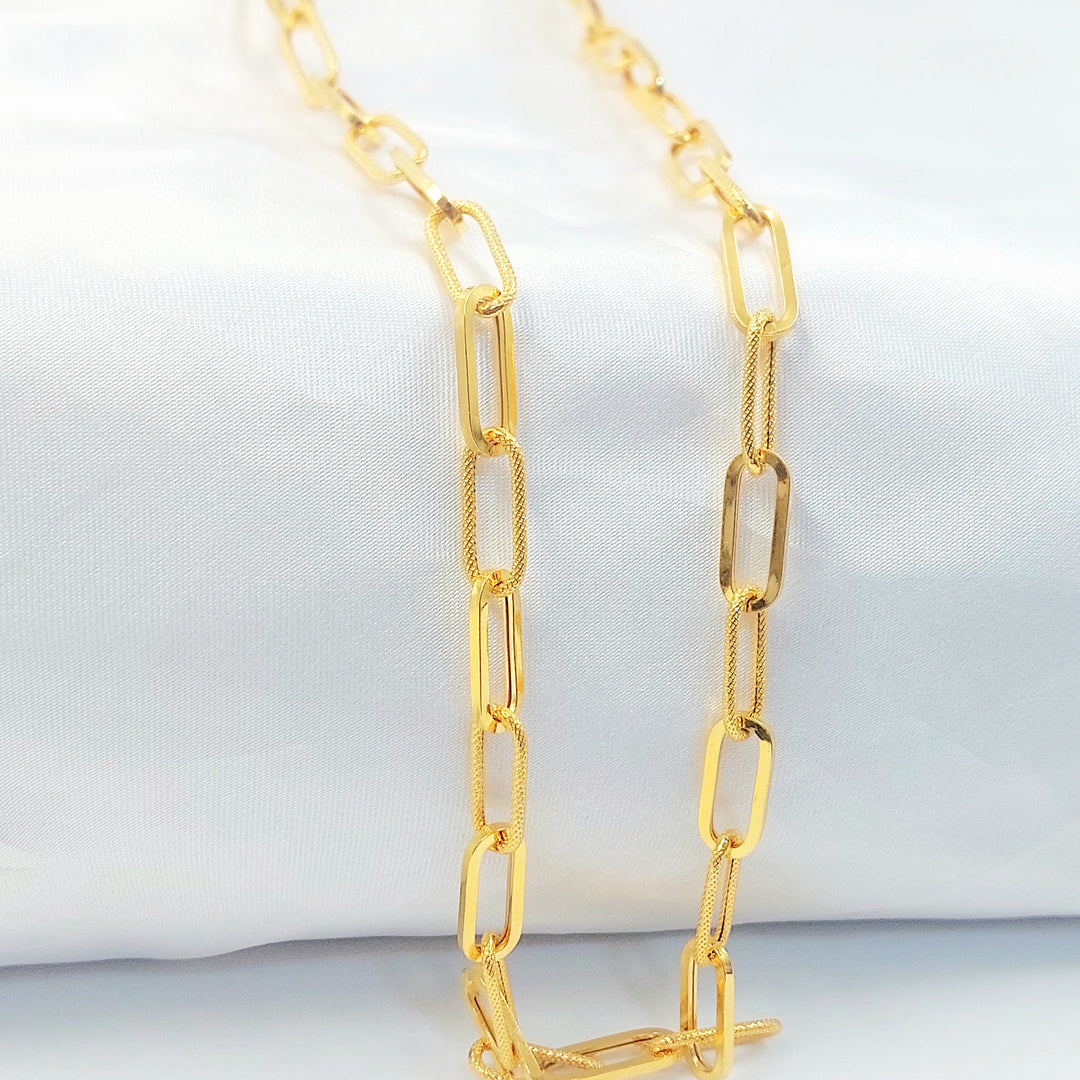Deluxe Paperclip Necklace Made of 21K Gold by Saeed Jewelry 
