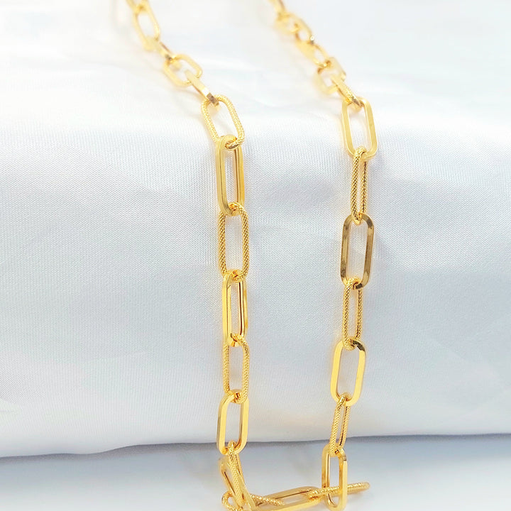Deluxe Paperclip Necklace Made of 21K Gold by Saeed Jewelry 