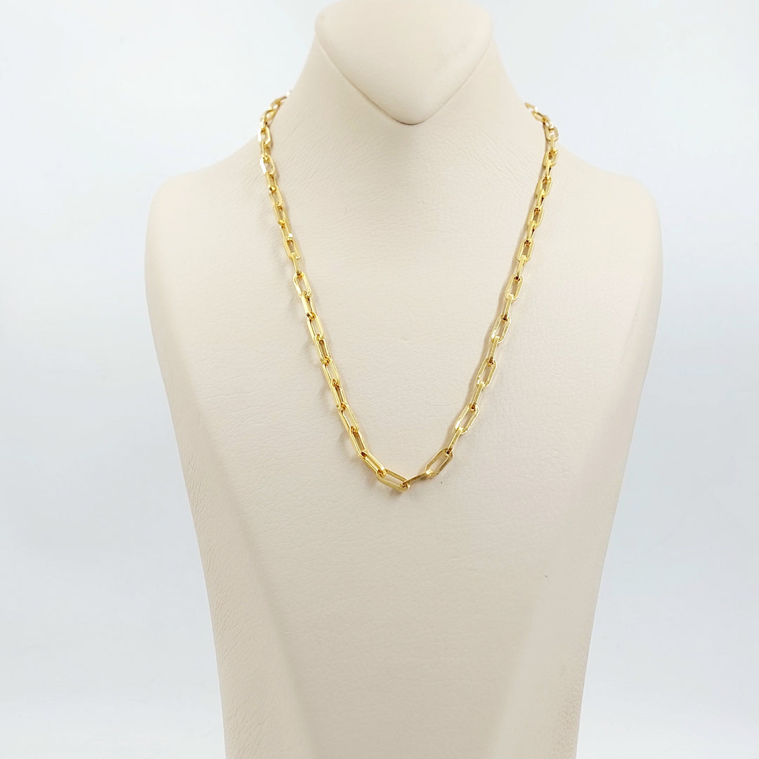 Deluxe Paperclip Necklace Made of 21K Gold by Saeed Jewelry 