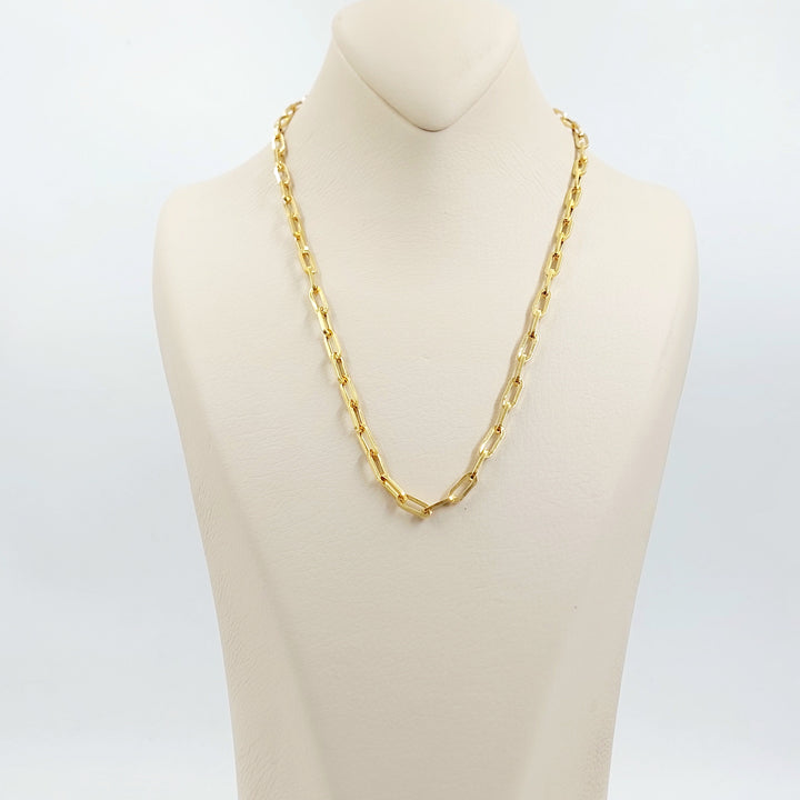 Deluxe Paperclip Necklace Made of 21K Gold by Saeed Jewelry 