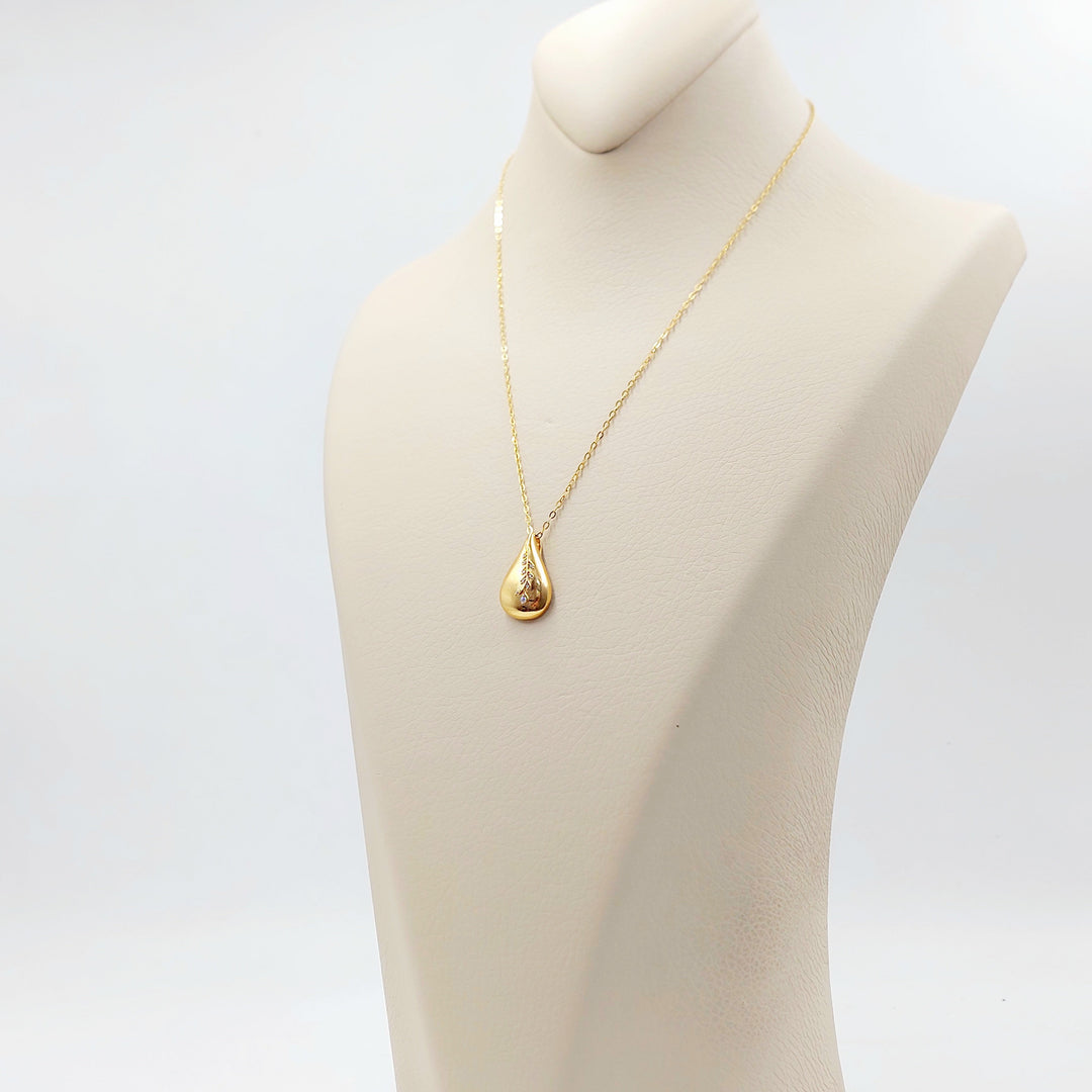 21K عقد دمعة اكسترا-مجوهرات الشيخ سعيد-Saeed Jewelry 