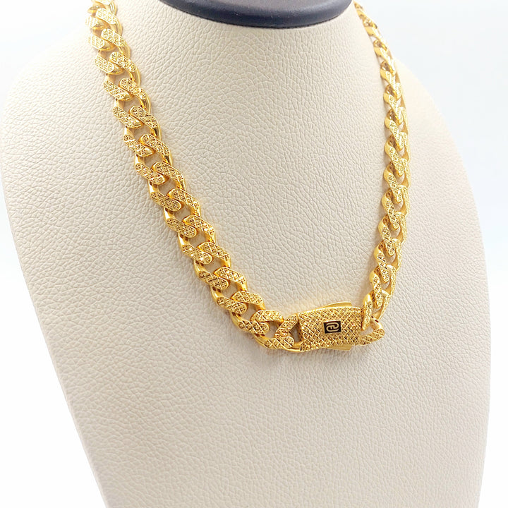 Deluxe Cuban Links Necklace Made of 21K Gold by Saeed Jewelry 