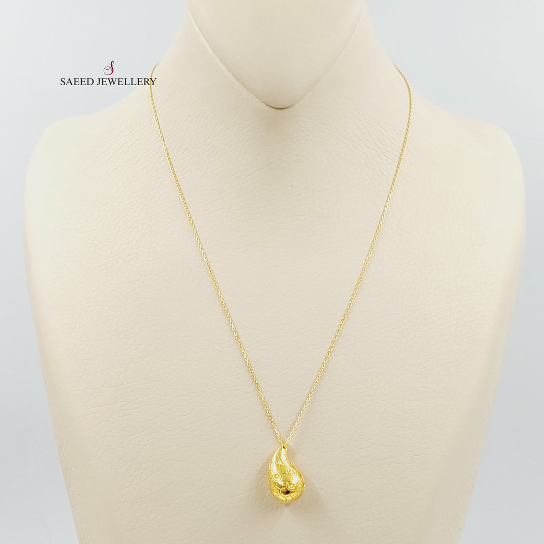 21K Gold Deluxe Almond Necklace by Saeed Jewelry - Image 1