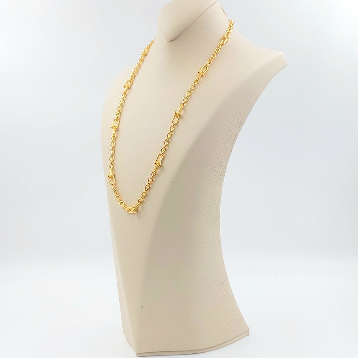 Deluxe Paperclip Necklace Made of 21K Gold by Saeed Jewelry 