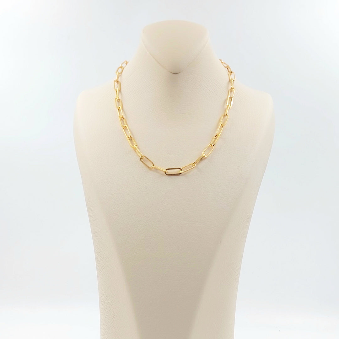 Deluxe Paperclip Necklace Made of 21K Gold by Saeed Jewelry 