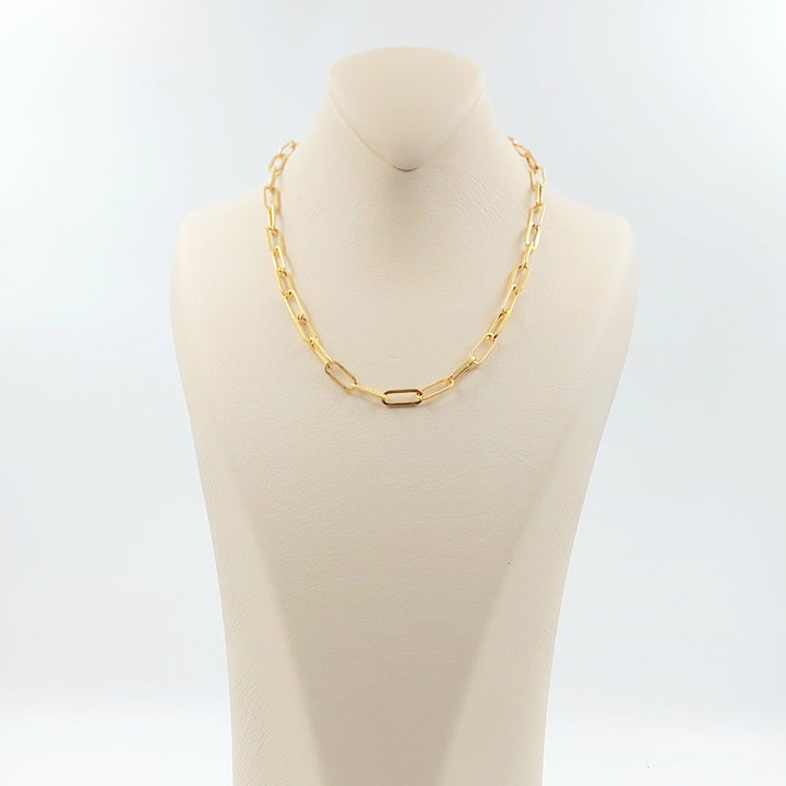 Deluxe Paperclip Necklace Made of 21K Gold by Saeed Jewelry 