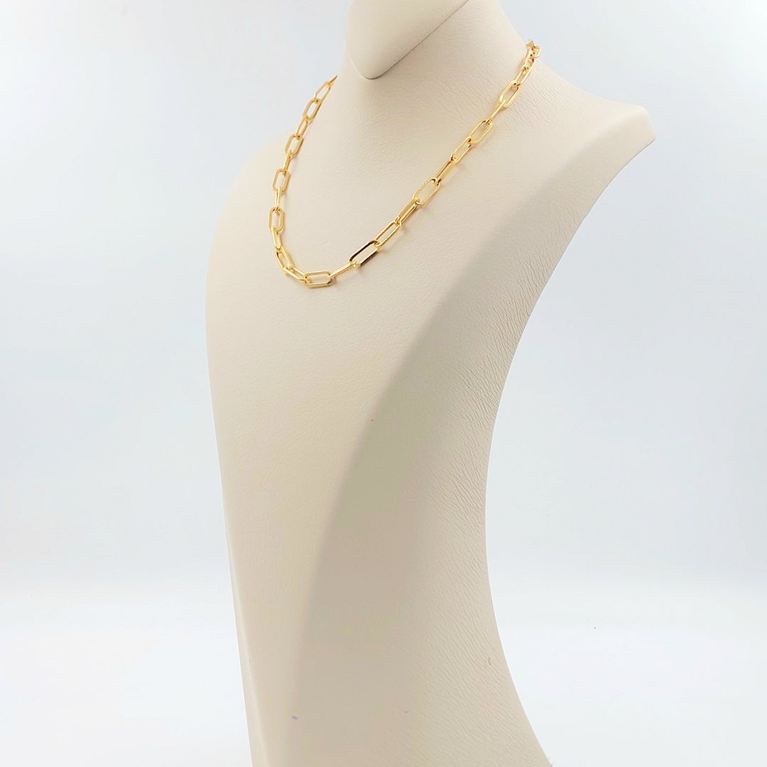 Deluxe Paperclip Necklace Made of 21K Gold by Saeed Jewelry 