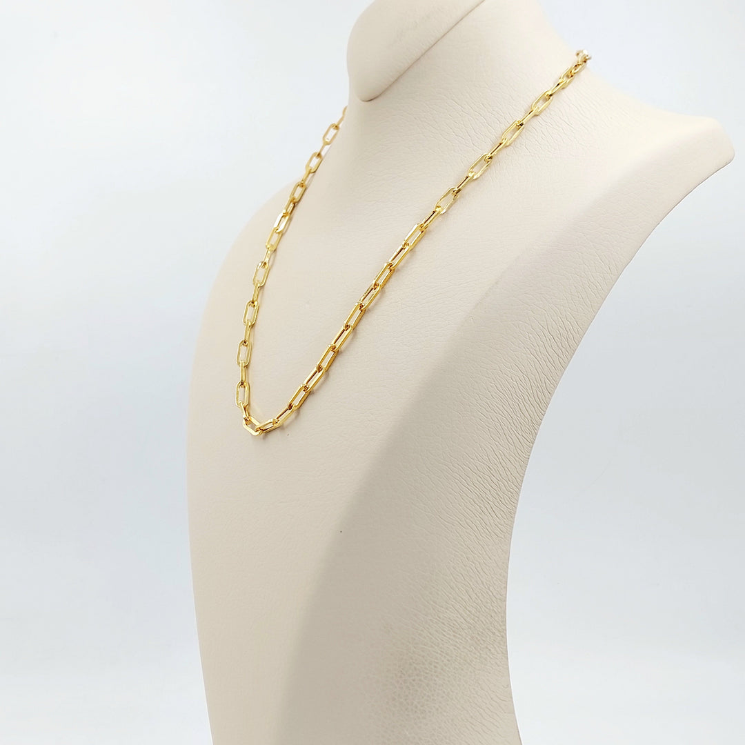 Deluxe Paperclip Necklace Made of 21K Gold by Saeed Jewelry 
