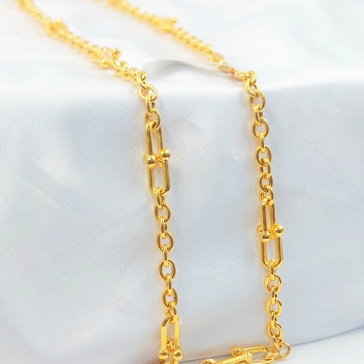 Deluxe Paperclip Necklace Made of 21K Gold by Saeed Jewelry 