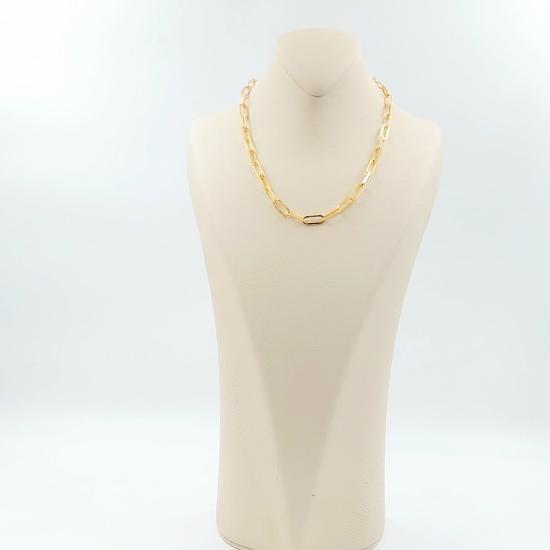 Deluxe Paperclip Necklace Made of 21K Gold by Saeed Jewelry 