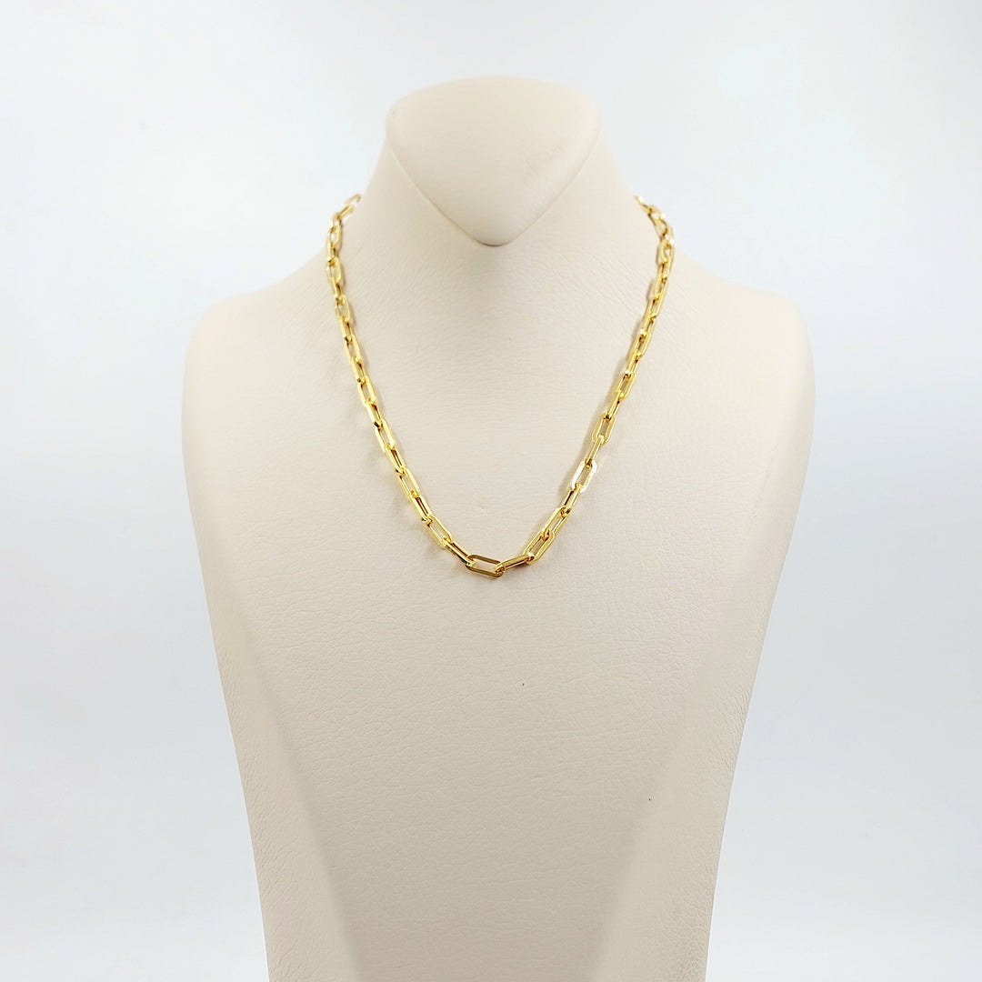 Deluxe Paperclip Necklace Made of 21K Gold by Saeed Jewelry 