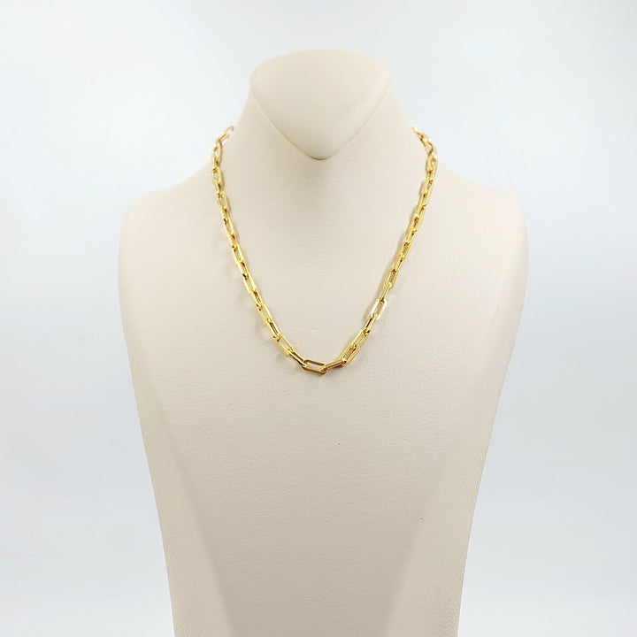 Deluxe Paperclip Necklace Made of 21K Gold by Saeed Jewelry 
