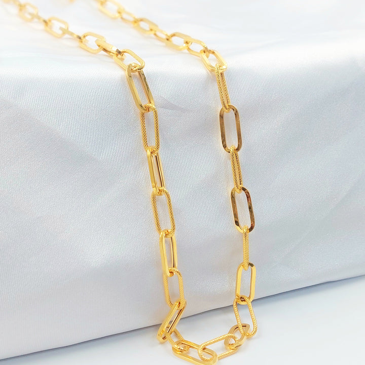 Deluxe Paperclip Necklace Made of 21K Gold by Saeed Jewelry 