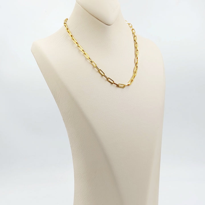 Deluxe Paperclip Necklace Made of 21K Gold by Saeed Jewelry 