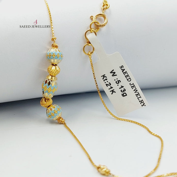 Enameled Balls Necklace Made of 21K Gold by Saeed Jewelry 