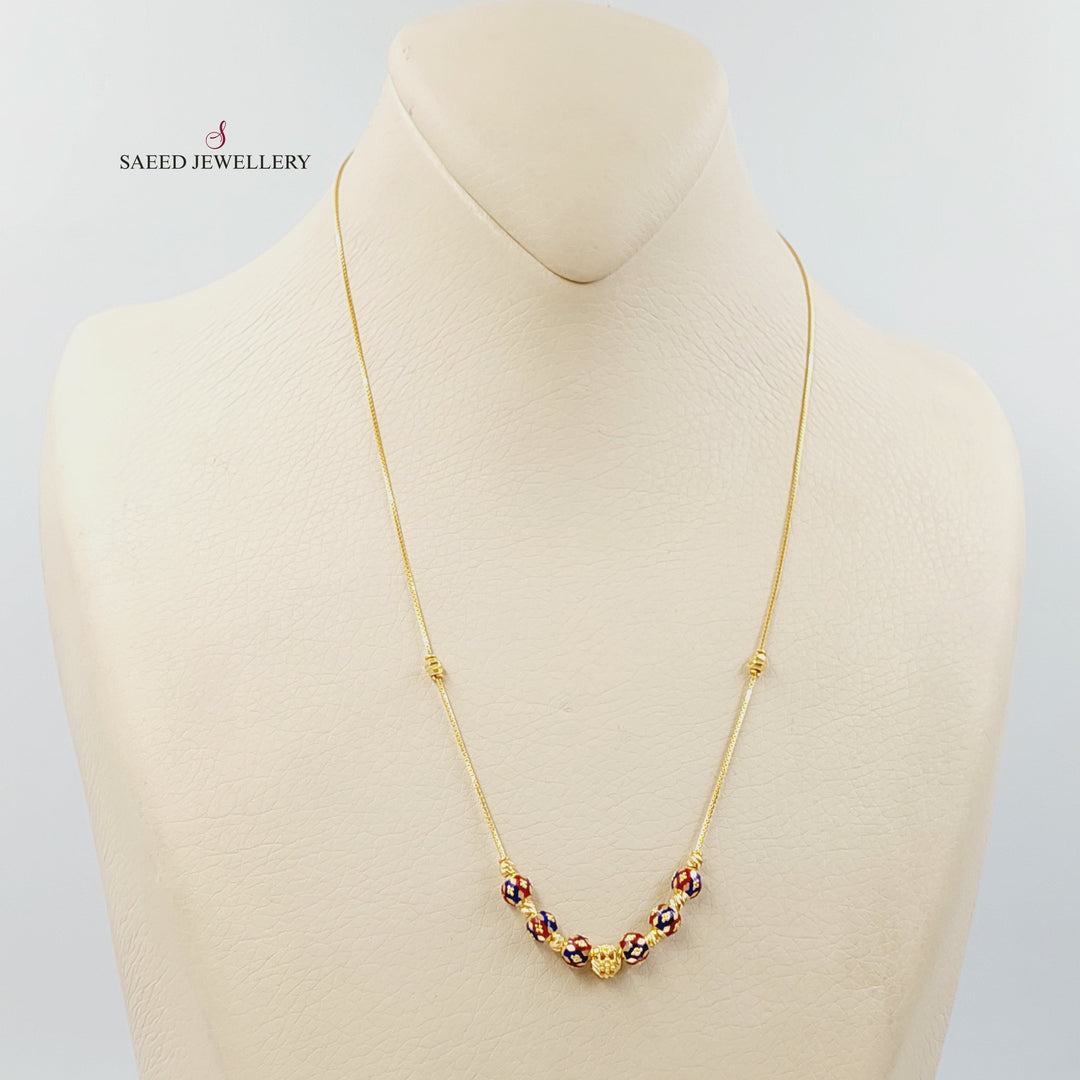 Enameled Balls Necklace Made of 21K Gold by Saeed Jewelry 
