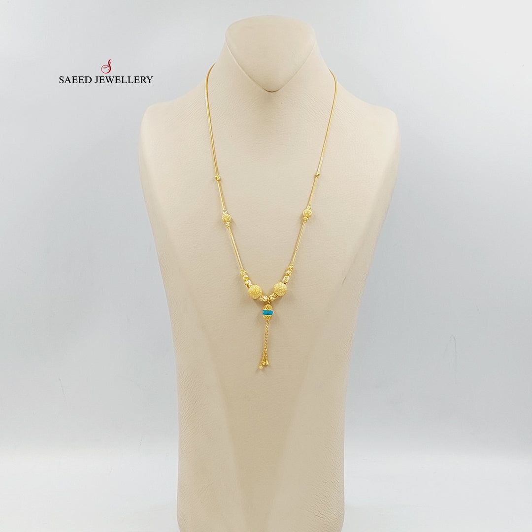 21K Gold Enameled Balls Necklace by Saeed Jewelry - Image 3