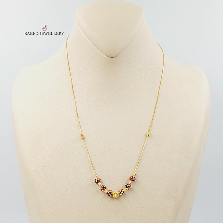 Enameled Balls Necklace Made of 21K Gold by Saeed Jewelry 